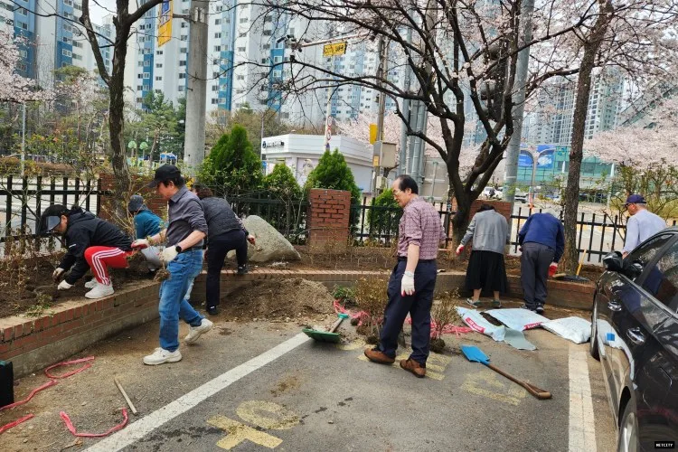 수원시 장안구 정자2동 기로경로당, 봄맞이 화단정비