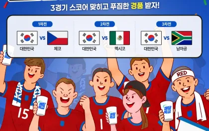 월드컵 태극전사 점수 맞추고 배달특급 치킨·피자 기프티콘 받자!