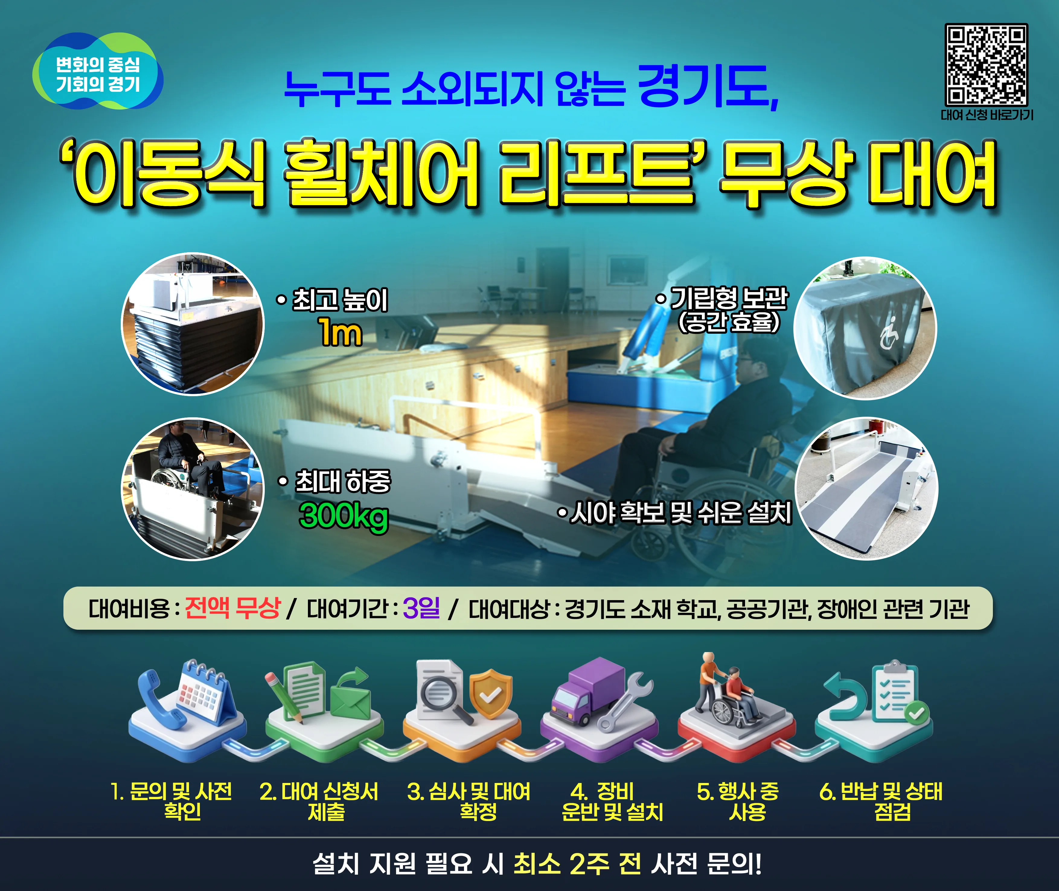 경기도, 장애인 ‘이동식 휠체어 리프트’ 무상 대여 그래픽 보도자료